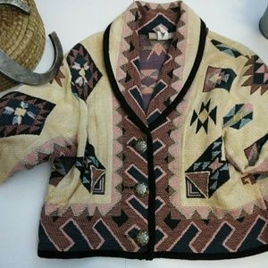 Vintage Tapestry Cropped Boho Jacket